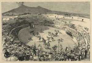Italië. Het festival van Pompei, het circus van gladiatoren door Auguste Louis Lepère
