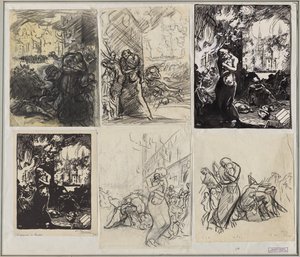 De brand van Leuven door Auguste Louis Lepère