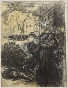 De brand van Leuven door Auguste Louis Lepère