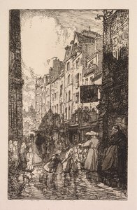 La Bièvre, Les Gobelins, Saint-Séverin: Le Quartier Saint-Séverin: La Rue des Prêtres Saint-Séverin door Auguste Louis Lepère