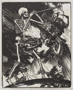 De dood en de passies die op de aarde neerdalen door Auguste Louis Lepère