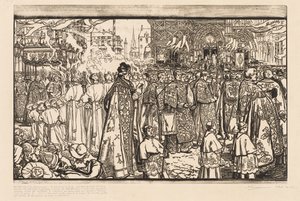 La Procession de la Fête-Dieu à Nantes, 1901 door Auguste Louis Lepère