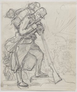 De terugtocht na Charleroi door Auguste Louis Lepère