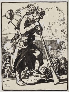 De terugtocht na Charleroi door Auguste Louis Lepère