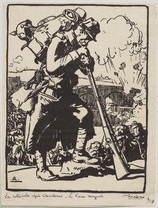 De terugtocht na Charleroi door Auguste Louis Lepère