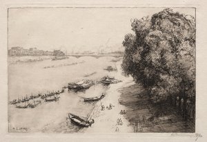 De Seine bij Pont Nationale, 1914 door Auguste Louis Lepère
