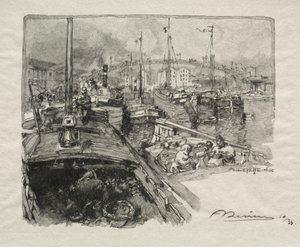 Het Bassin van La Villette door Auguste Louis Lepère
