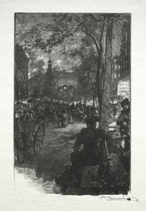 De Boulevard Montmartre, de Avond door Auguste Louis Lepère