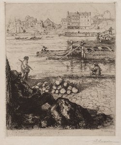 Le Débardeur: Quai de la Gare, 1894 door Auguste Louis Lepère