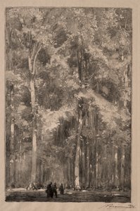Le Matin, carrefour des Forts Marlotte, 1889 door Auguste Louis Lepère