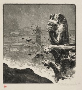 Le Stryge de Notre Dame, 1890 door Auguste Louis Lepère