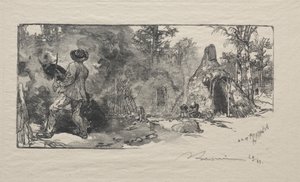 Les Charbonniere, 1887 door Auguste Louis Lepère