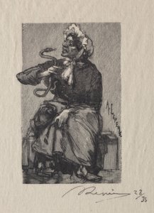 Slangenverkoopster door Auguste Louis Lepère