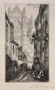 Smal straatje, Beauvais door Auguste Louis Lepère