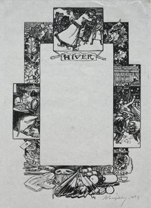 Parijs Almanak, 1897: Decoratieve Rand, Winter