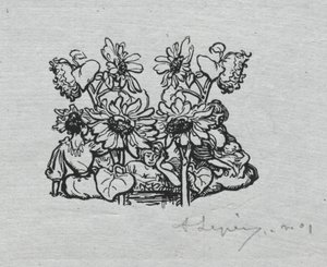 Parijs Almanak, 1897: Staartstuk, Zomer door Auguste Louis Lepère