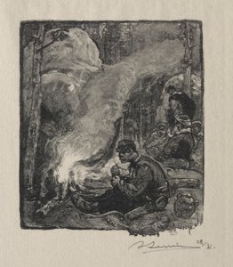 Maaltijd van de houthakkers door Auguste Louis Lepère