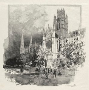 Rouen Illustré: Eglise Saint Ouen, 1896 door Auguste Louis Lepère