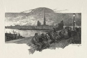 Rouen Illustré: Le Pont de Pierres, 1896 door Auguste Louis Lepère