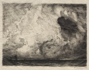 Zeegezicht door Auguste Louis Lepère
