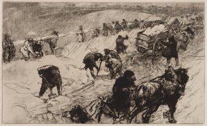 Sneeuwballengevecht: Quai aux Fleurs, 1890 door Auguste Louis Lepère