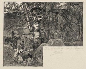 Een jacht op de Mont Gérard door Auguste Louis Lepère