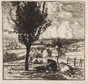Uitzicht op Jouy-le-Moutier door Auguste Louis Lepère