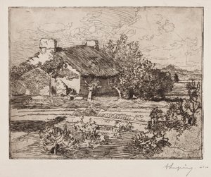 Vielle Bourrine, Maison du Marais, Vendée door Auguste Louis Lepère