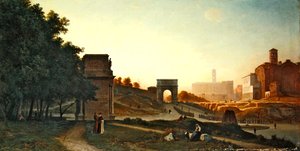 Het Forum bij zonsondergang door Auguste Paul Charles Anastasi