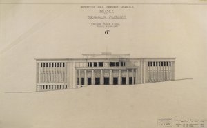 Project voor het Musee des Travaux Publiques, gevel, Place d