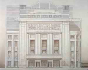 Theater van de Champs-Elysées: gevel - project door Perret