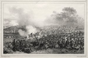 Album voor 1835: Carré enfoncé..., 1835 door Auguste Raffet