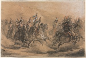 Cavalerieaanval door Auguste Raffet