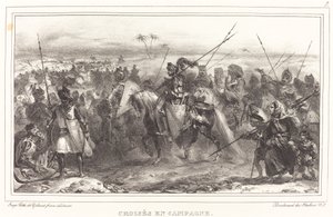 Kruisvaarders in Campagne door Auguste Raffet