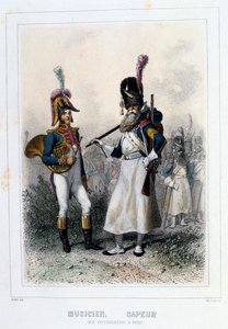 Muzikant en Sapper van de Grenadiers-à-Pied