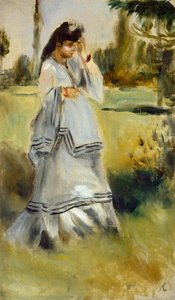 Vrouw in een park door Auguste Renoir