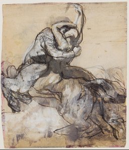 Centaur die een jonge man ontvoert