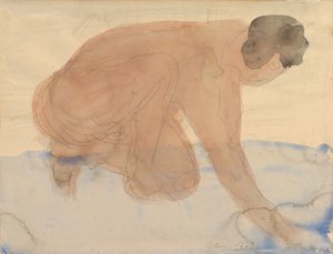 Naaktfiguur op handen en knieën, 1900-1910