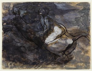 De heksensabbat (recto); Schetsen van Centauren (verso) door Auguste Rodin