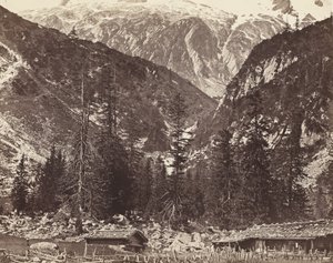 Chalet de Handeck, Hasli-vallei, Kanton Bern, Zwitserland, ca. 1860 door Auguste Rosalie Bisson