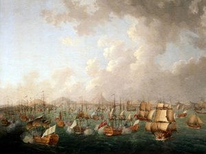 Slag bij Porto Praya, 16 april 1781 door Auguste Rossel De Cercy