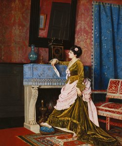 Een moment van reflectie door Auguste Toulmouche