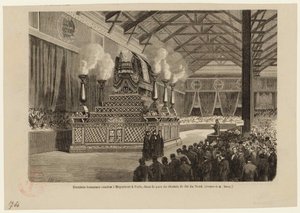 Laatste eer aan Giacomo Meyerbeer in Parijs, op het Noordstation op 6 mei 1864, ca 1864 door Auguste Victor Deroy