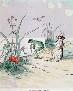 La grenouille en de rat - in Fables de La Fontaine, ill. door Auguste Vimar, Tours, bij A, Mame & Fils