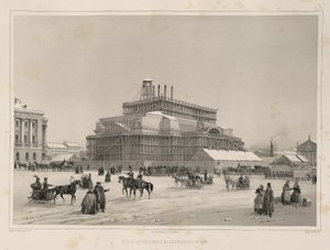 Bouw werkzaamheden ca. 1838 Uit: De bouw van de Sint-Isaacskathedraal, 1845 door Auguste de Montferrand