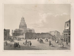 Bouwwerk in 1838 Uit: De Bouw van de Sint-Isaac Kathedraal