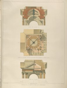 Detail van de bouw van de klokkentoren Uit: De bouw van de Sint-Isaacskathedraal, 1845