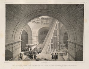 Binnenaanzicht van de Kathedraal en een helling Uit: De Bouw van de Sint-Isaac Kathedraal, 1845 door Auguste de Montferrand