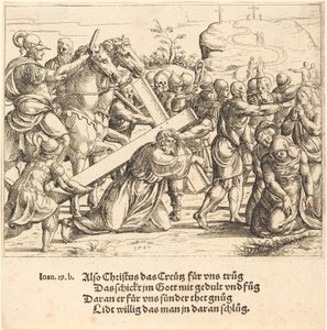Christus draagt het kruis door Augustin Hirschvogel