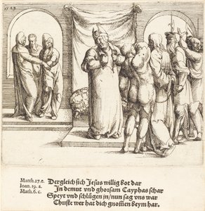 Christus wordt Bespot en Kajafas Scheurt Zijn Kleren